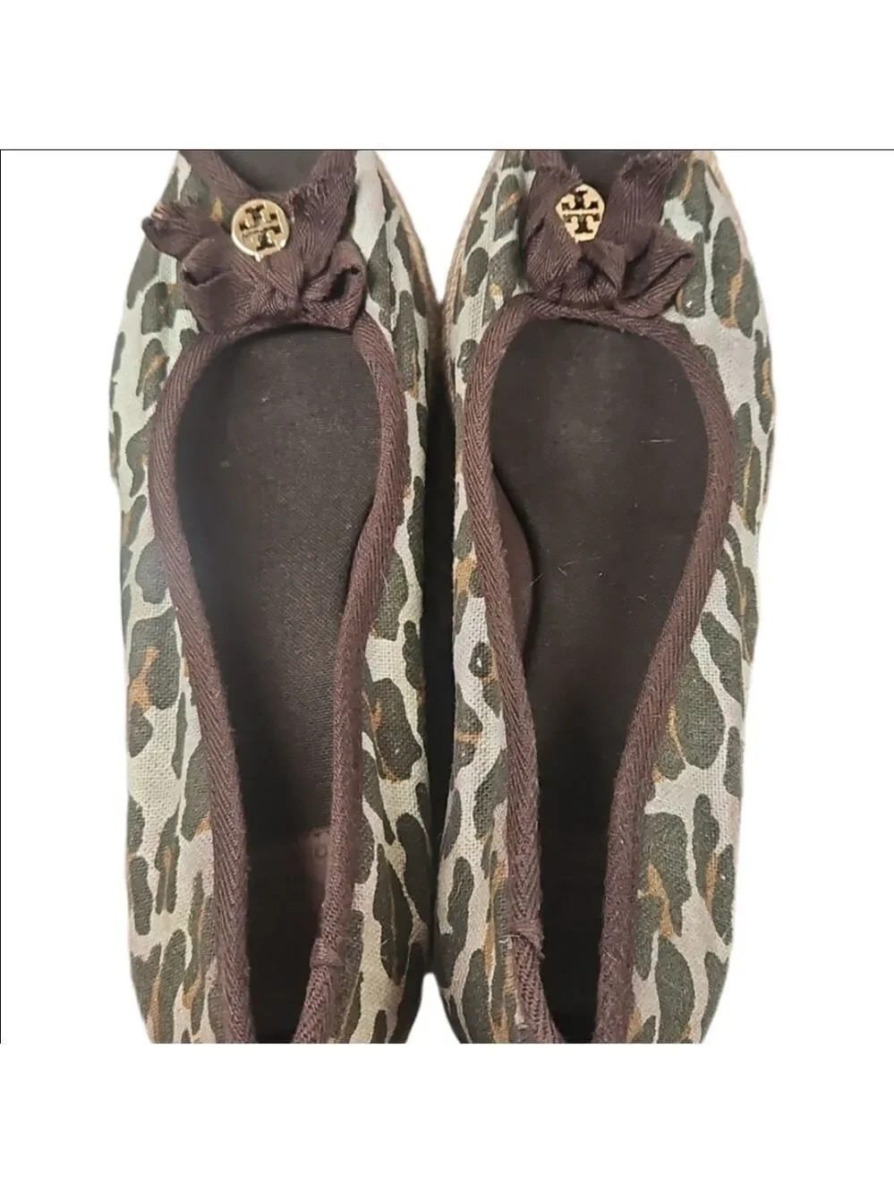 Tory Burch Leopard Wedge Peep Toe Shoes Size 11B